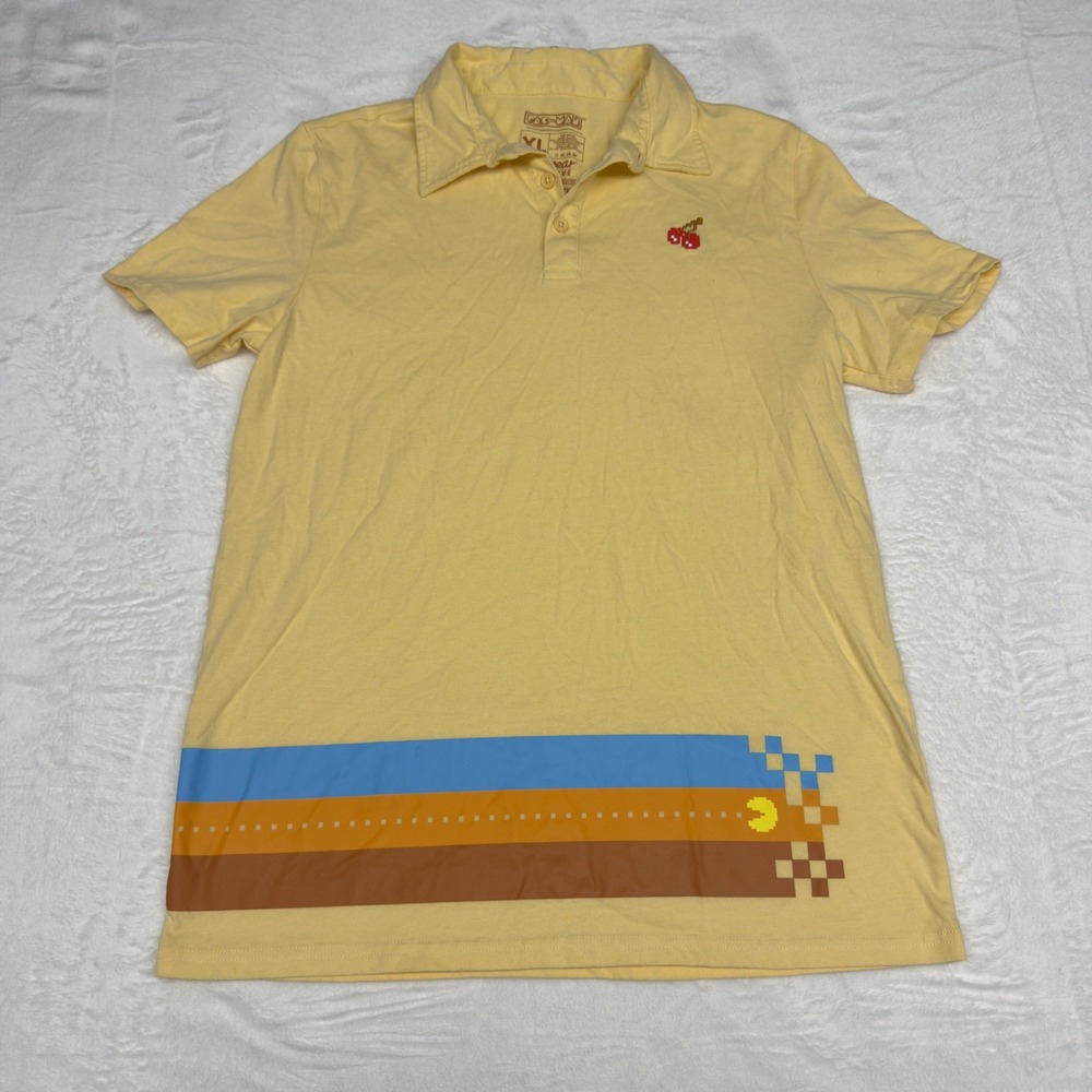 Pac Man Loot Crate Exclusive Polo Shirt Womens XL Retro Gaming Cherry Ghost